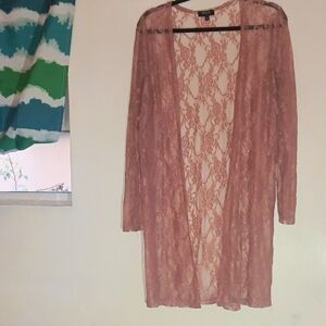 Women's Pink Lace Robe